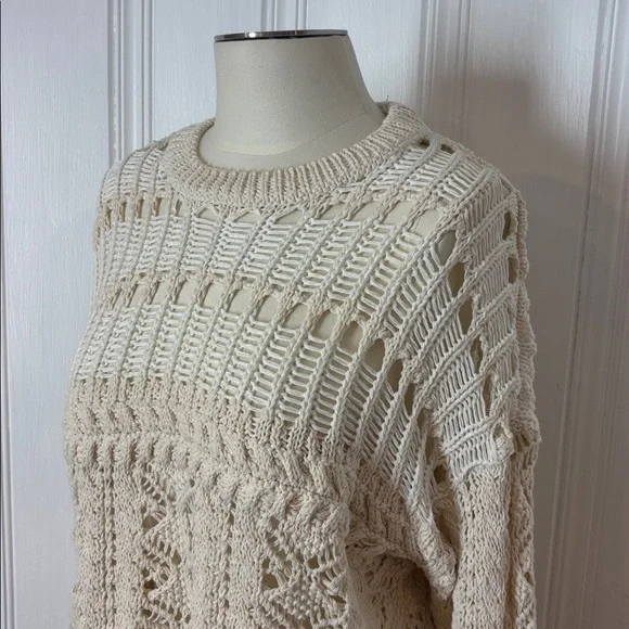 ZARA Chunky Crochet Knit Sweater | Boho Oversized | Size S - Picture 5 of 8